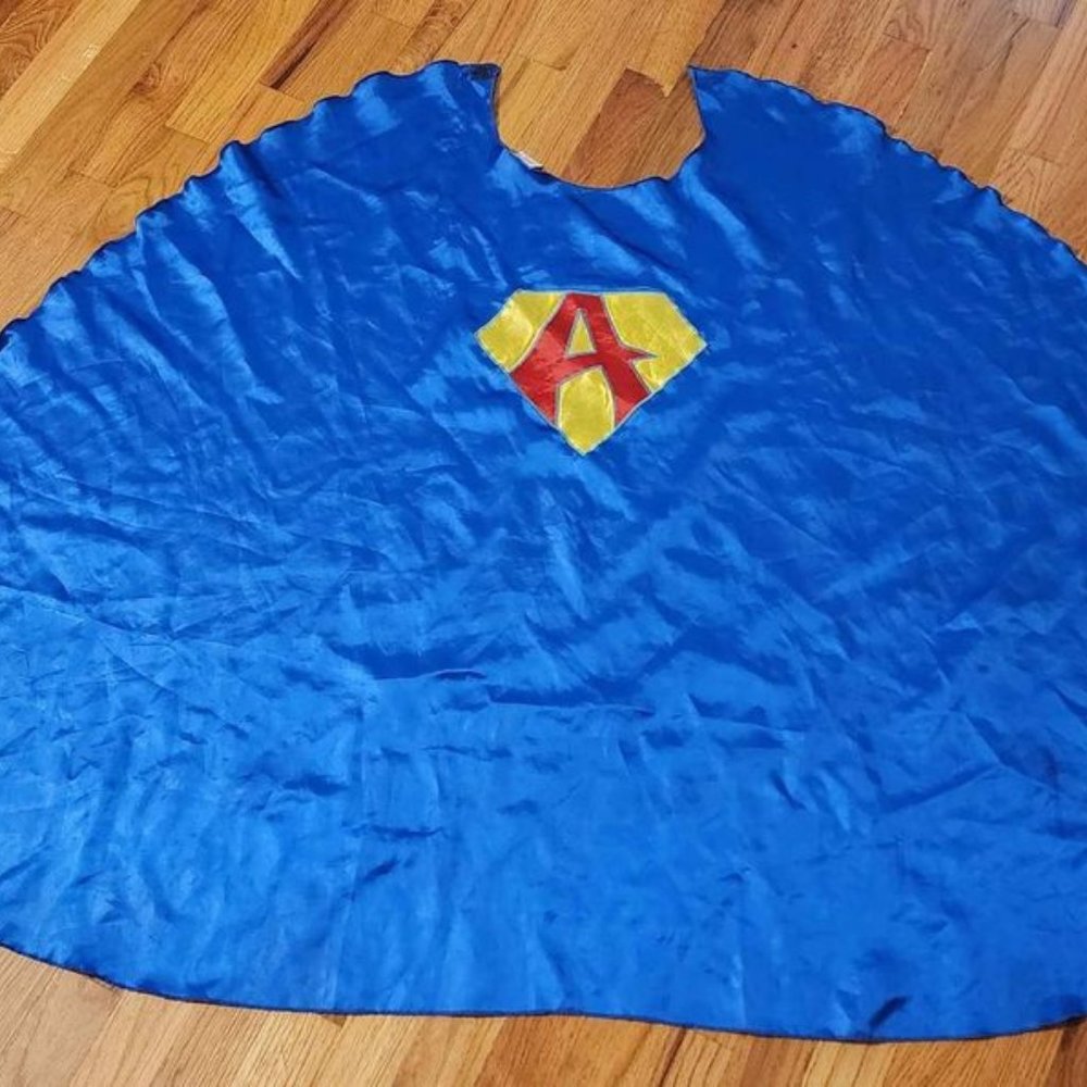 AVENGERS CAPE Halloween Costume ACCESSORY Royal Blue With LOGO, ONESIZE FITS ALL